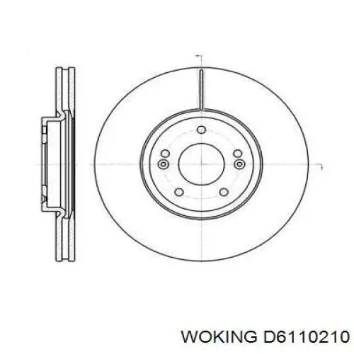 Передние тормозные диски D6110210 Woking