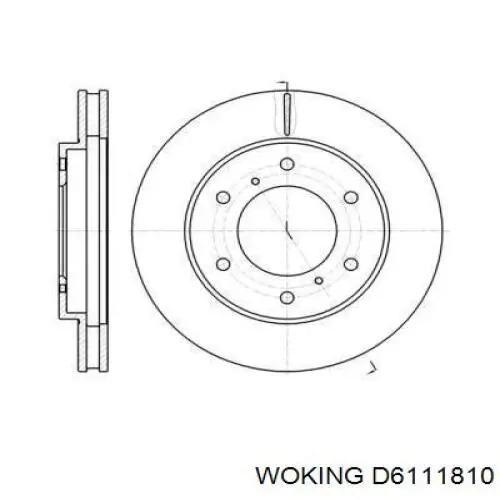 Передние тормозные диски D6111810 Woking