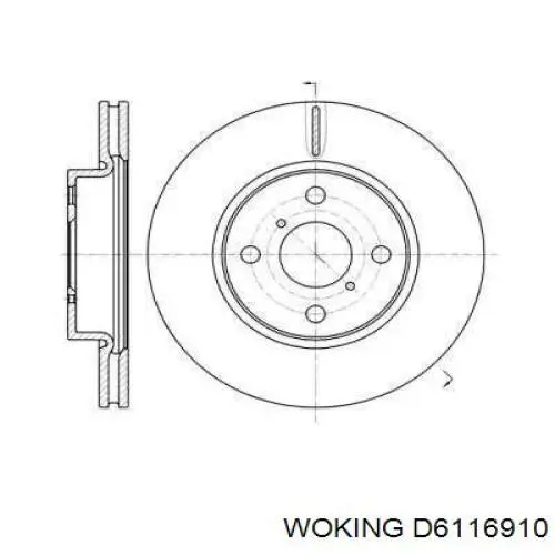 Передние тормозные диски D6116910 Woking