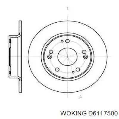 Тормозные диски D6117500 Woking