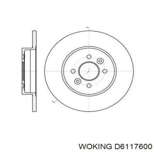 D6117600 Woking диск тормозной задний