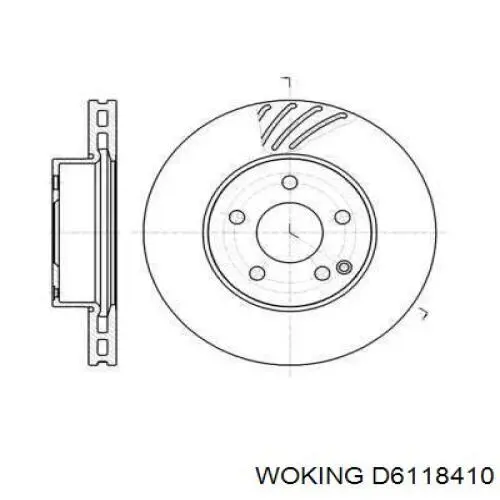 Передние тормозные диски D6118410 Woking