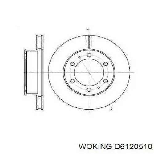 Передние тормозные диски D6120510 Woking