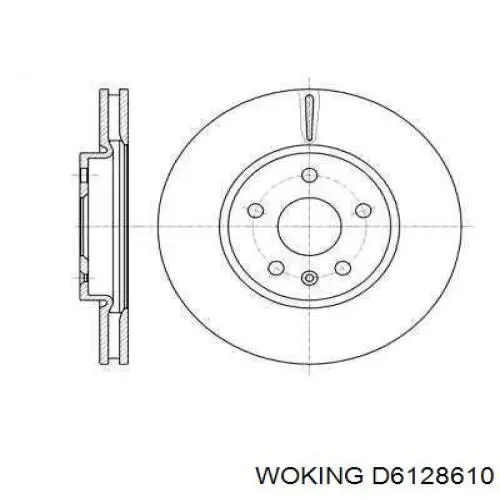 Передние тормозные диски D6128610 Woking