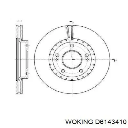 Передние тормозные диски D6143410 Woking