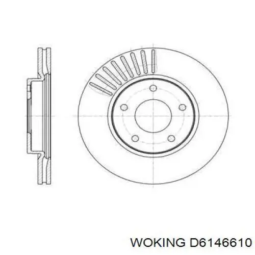 Передние тормозные диски D6146610 Woking