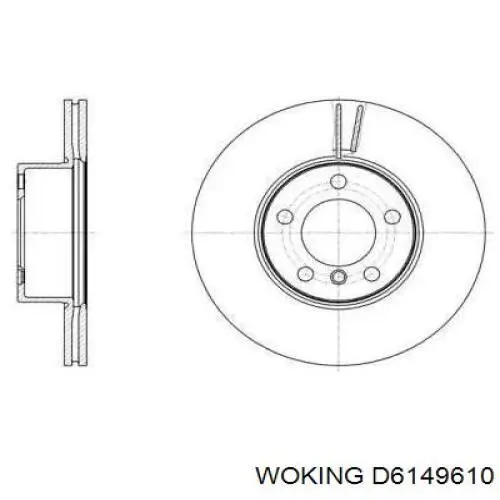 Передние тормозные диски D6149610 Woking