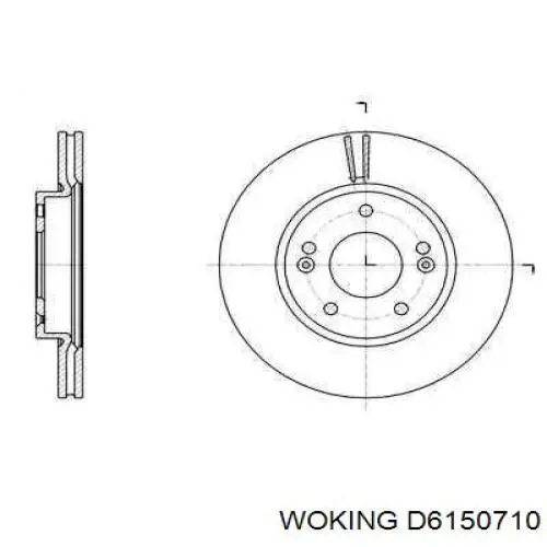 D6150710 Woking передние тормозные диски