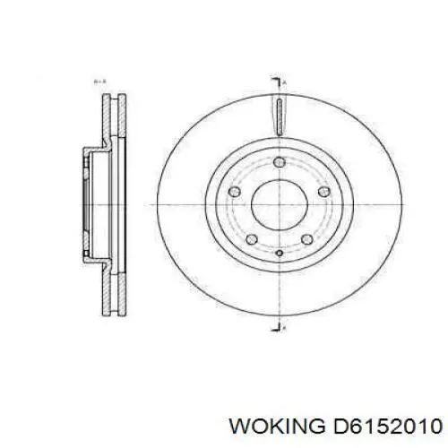 Передние тормозные диски D6152010 Woking