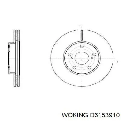 Передние тормозные диски D6153910 Woking