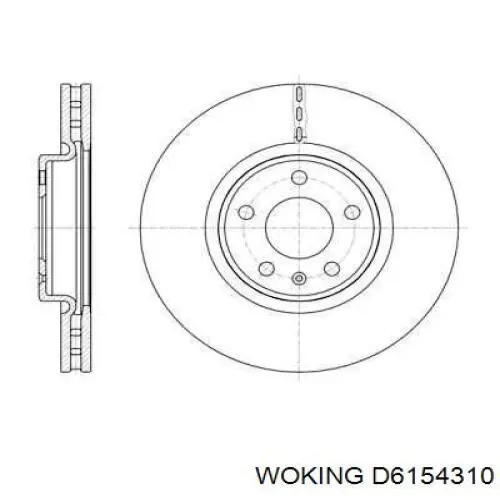 Передние тормозные диски D6154310 Woking