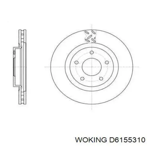 Передние тормозные диски D6155310 Woking