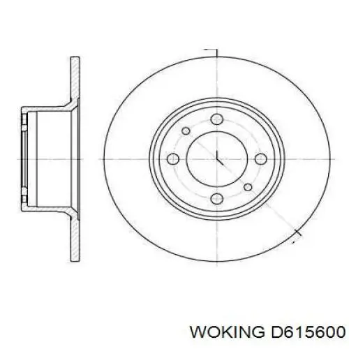 D6156.00 Woking диск тормозной передний