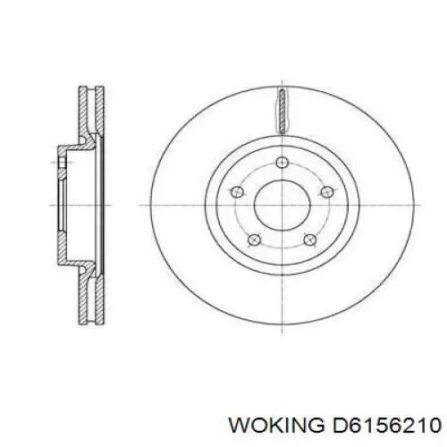 Передние тормозные диски D6156210 Woking