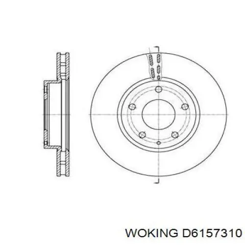 Передние тормозные диски D6157310 Woking