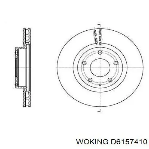 Передние тормозные диски D6157410 Woking