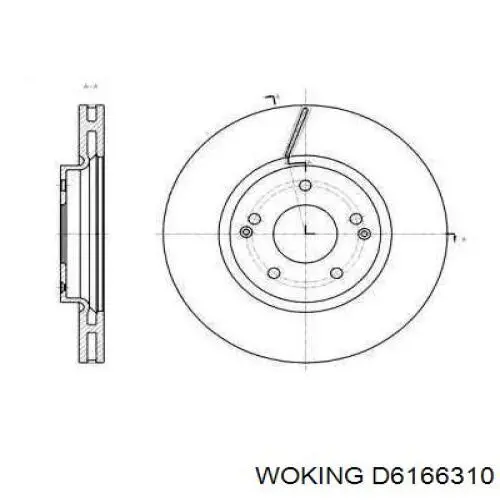 Передние тормозные диски D6166310 Woking