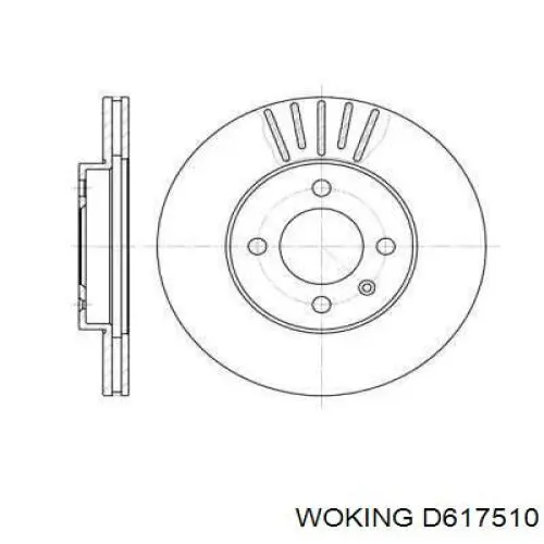 Передние тормозные диски D617510 Woking