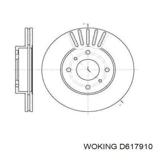 Передние тормозные диски D617910 Woking