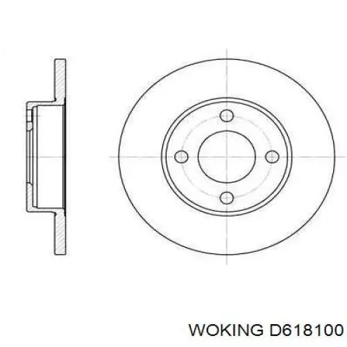 Передние тормозные диски D618100 Woking