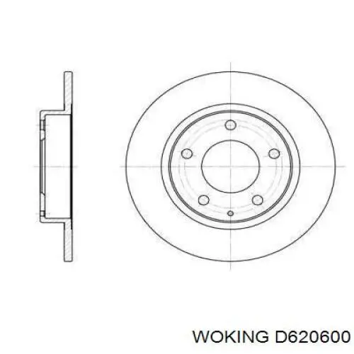 D6206.00 Woking диск тормозной задний