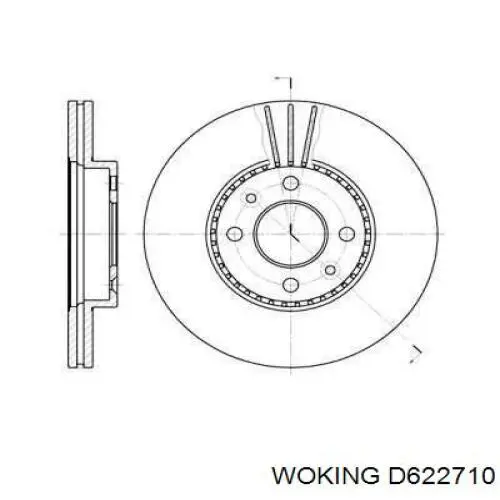 Передние тормозные диски D622710 Woking