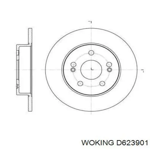D623901 Woking диск тормозной задний