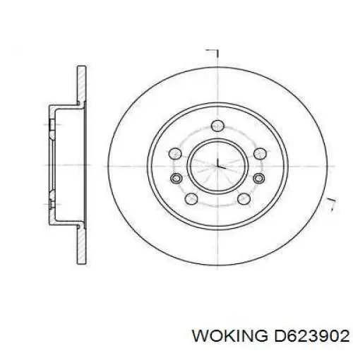 D623902 Woking диск тормозной задний