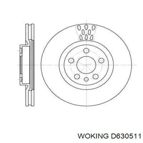 D630511 Woking Диск тормозной передний