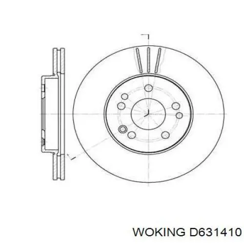 Передние тормозные диски D631410 Woking