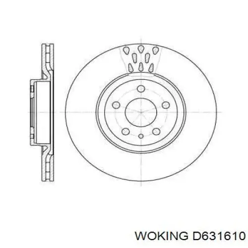 D631610 Woking диск тормозной передний