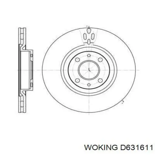 Передние тормозные диски D631611 Woking