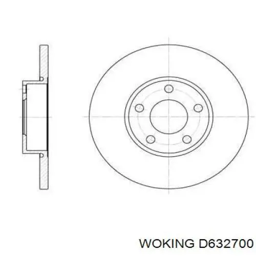 Передние тормозные диски D632700 Woking