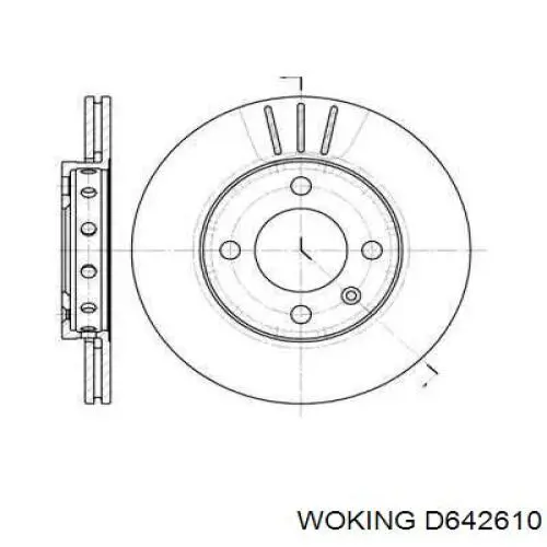 D6426.10 Woking диск тормозной передний