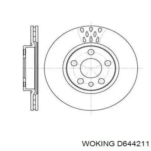 Передние тормозные диски D644211 Woking