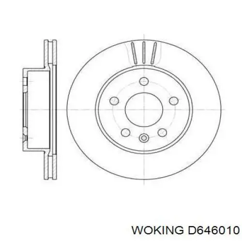 Передние тормозные диски D646010 Woking