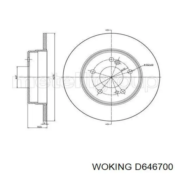 Тормозные диски D646700 Woking