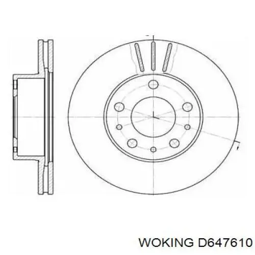 D647610 Woking диск тормозной передний