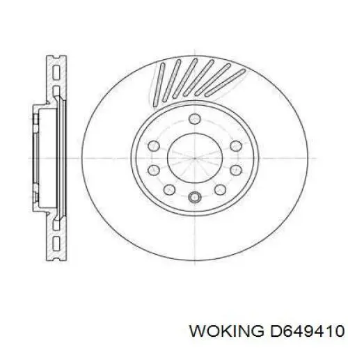 Передние тормозные диски D649410 Woking