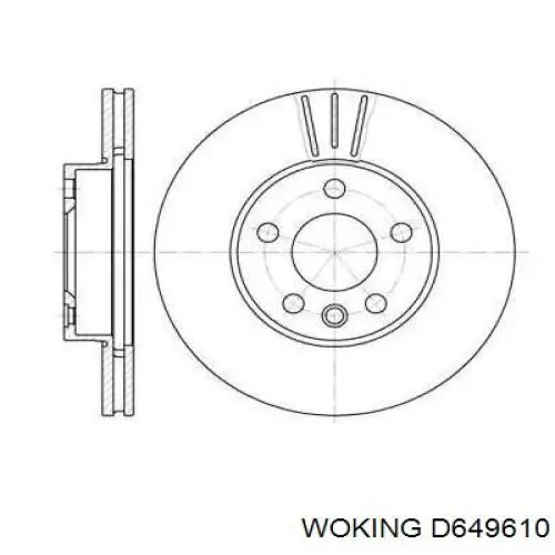 D649610 Woking диск тормозной передний