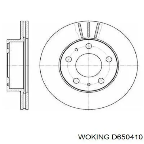 Передние тормозные диски D650410 Woking