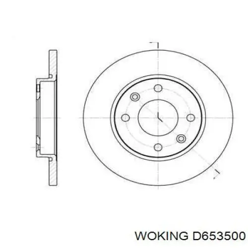 Передние тормозные диски D653500 Woking