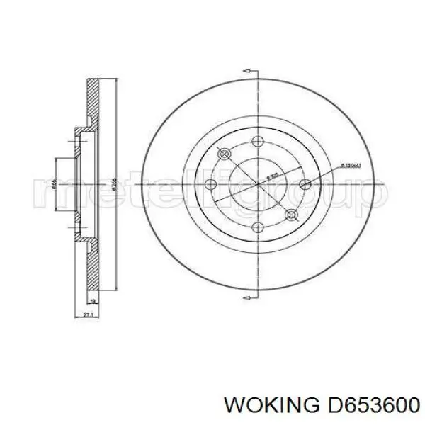 Передние тормозные диски D653600 Woking