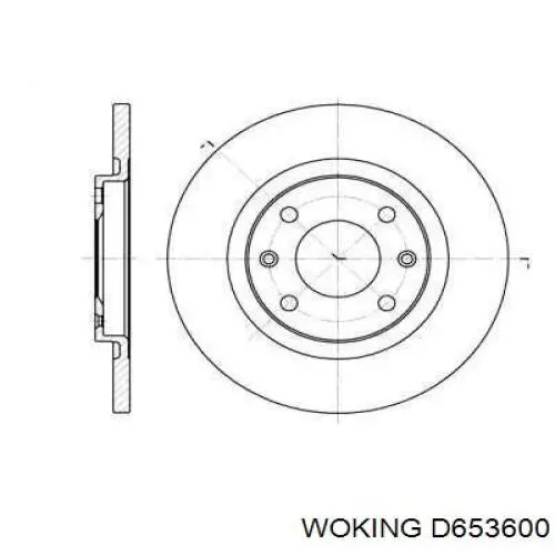 Передние тормозные диски D653600 Woking