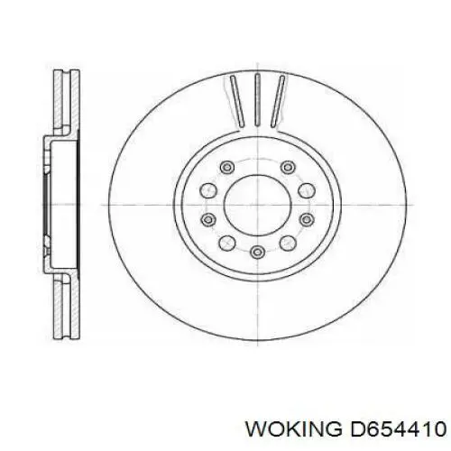 D654410 Woking передние тормозные диски