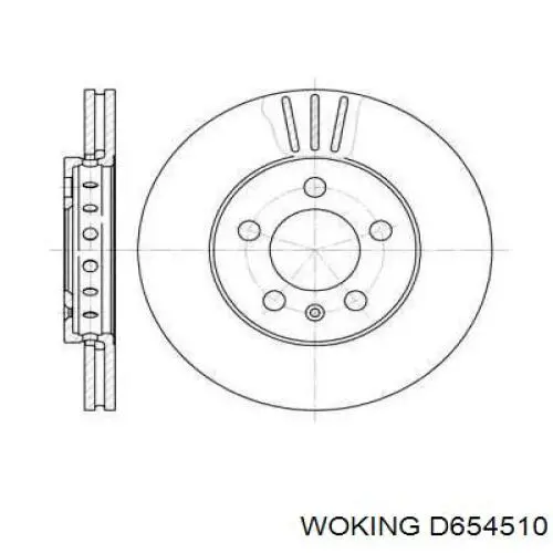 Передние тормозные диски D654510 Woking