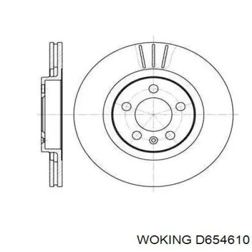 Передние тормозные диски D654610 Woking