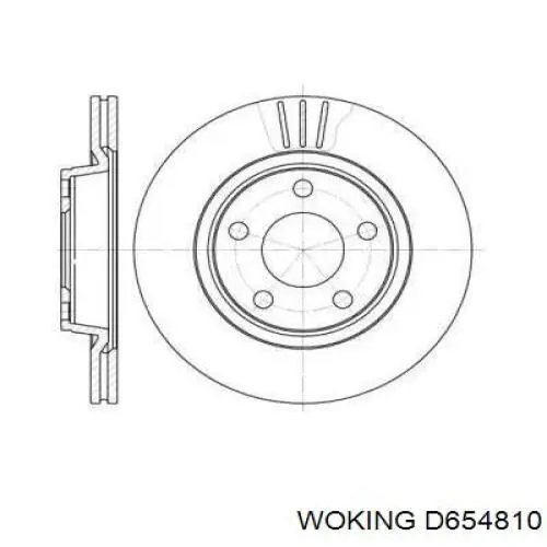 Передние тормозные диски D654810 Woking