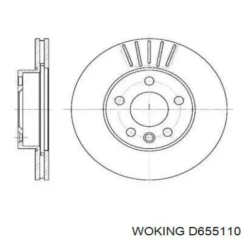 Передние тормозные диски D655110 Woking