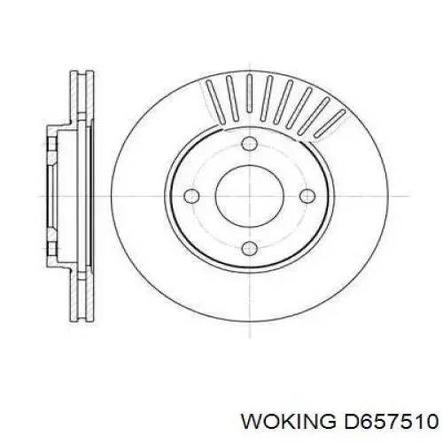 Передние тормозные диски D657510 Woking